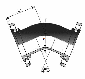 Desenho Técnico Curva 45° com Flanges Orientáveis