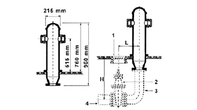Desenho técnico Hidrante de Coluna com Curva