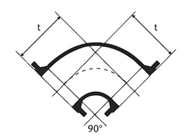 Desenho técnico Curva de 90 com Flanges