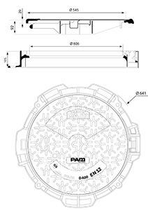 Desenho técnico tampão para táfego pesado Korumax