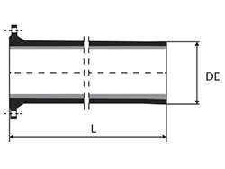 Desenho técnico Tubo flange ponta com ou sem aba de vedação