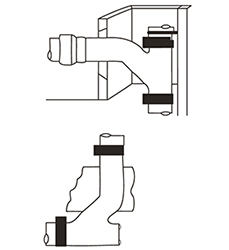 Desenho técnico Junção  de 45 pé de coluna SMU 2